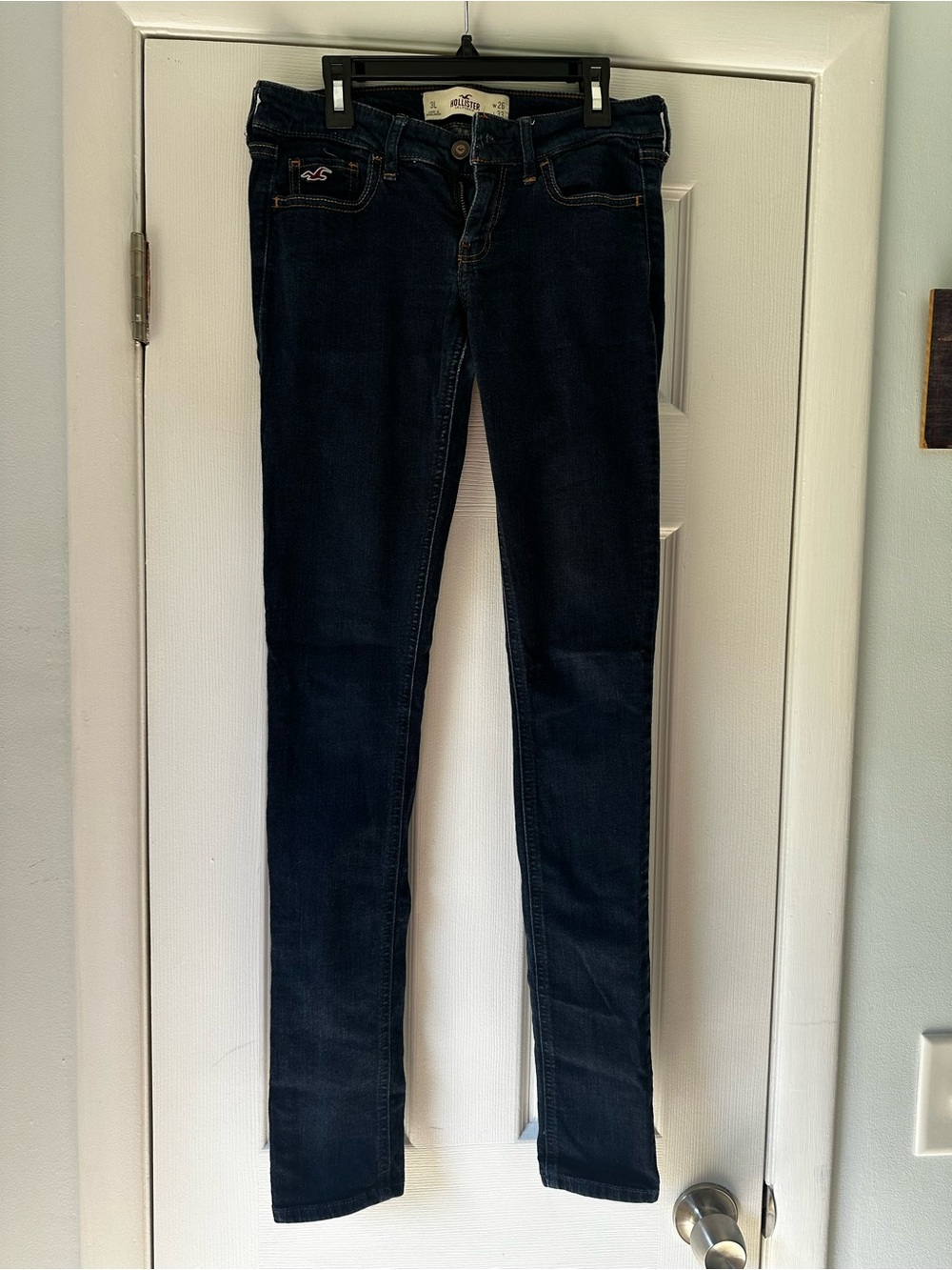 Hollister Dark Blue Skinny Jeans for Women 3Long